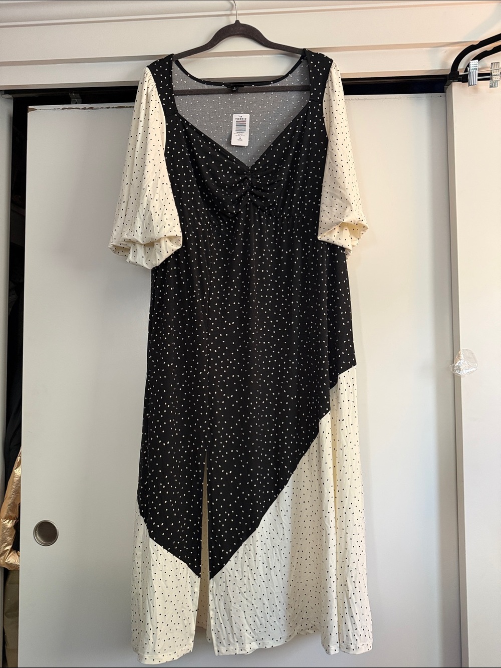 torrid Black and Cream Polka Dot Maxi Dress